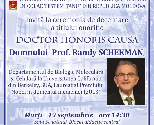 Doctor Honoris Causa al USMF „Nicolae Testemițanu” profesorul Randy Schekman